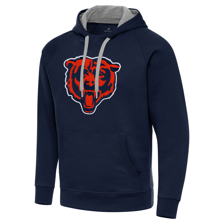 Men's Chicago Bears Navy Antigua Victory Pullover Hoodie - Pro Jersey Sports