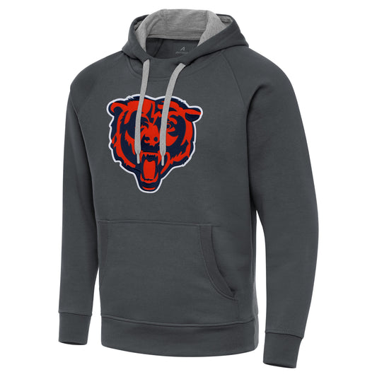 Men's Chicago Bears Charcoal Antigua Victory Pullover Hoodie - Pro Jersey Sports