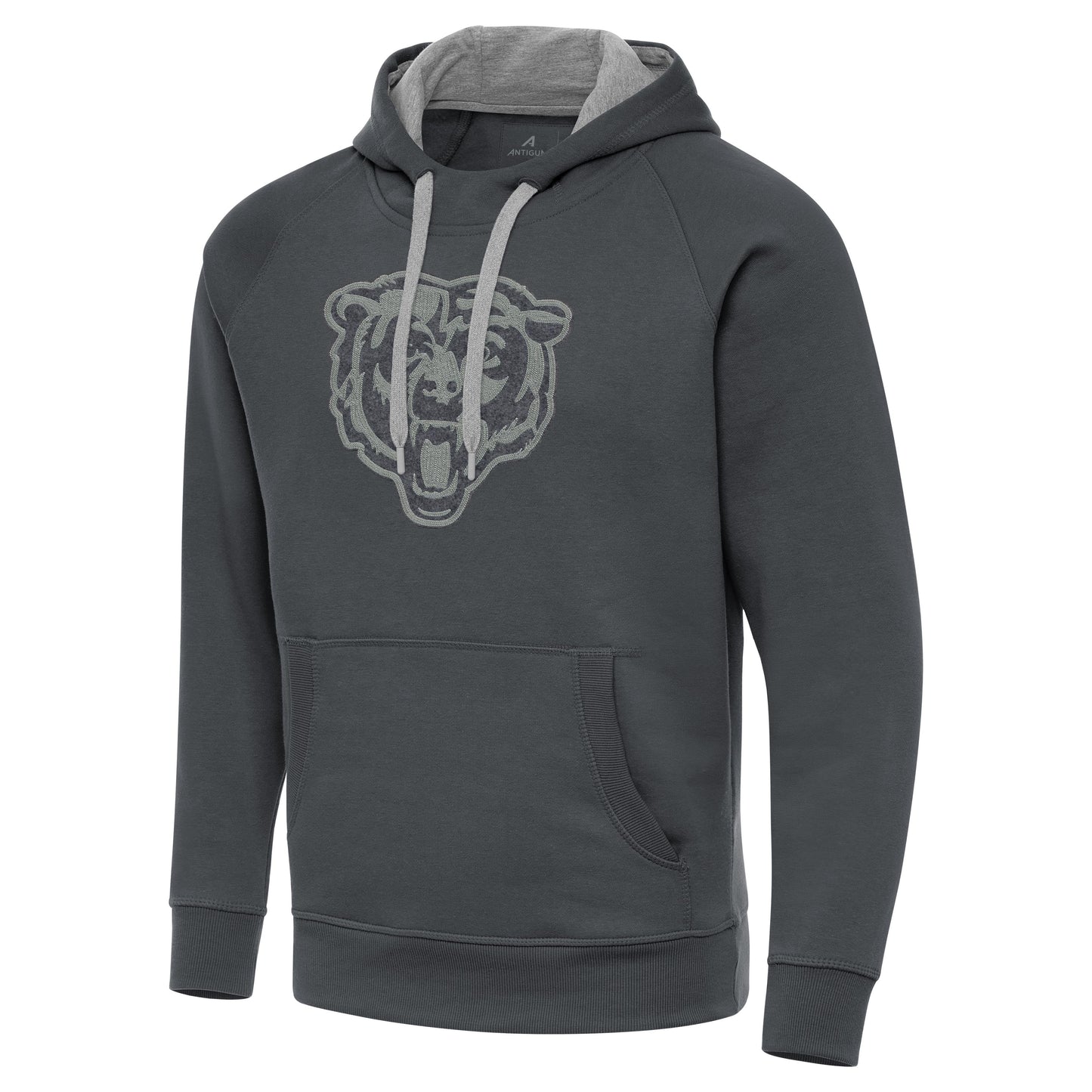 Men's Chicago Bears Charcoal Tonal Antigua Victory Pullover Hoodie