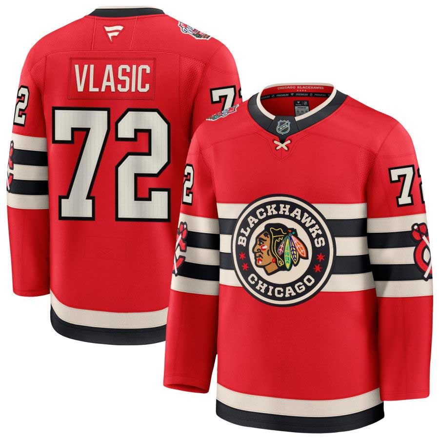 Men's Chicago Blackhawks Alex Vlasic Fanatics Red 2025 NHL Winter Classic Premium Player Jersey - Pro Jersey Sports