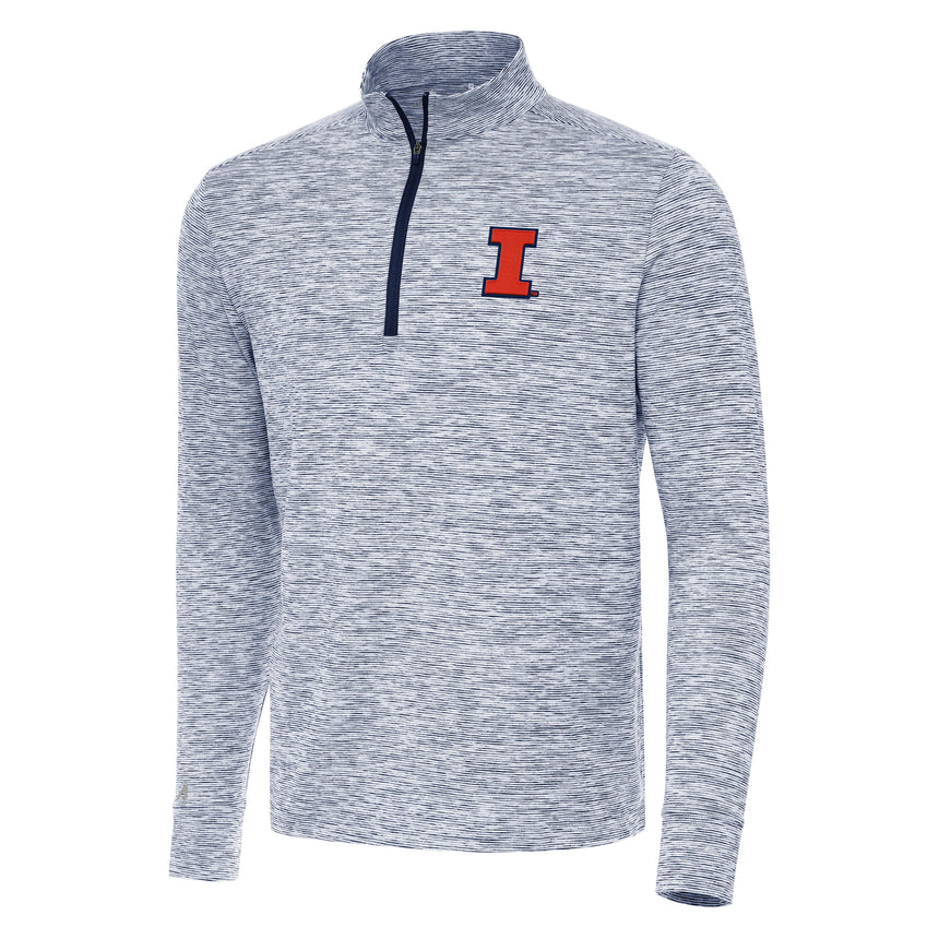Men's Illinois Fighting Illini Navy/White Antigua Cause 1/4 Zip Pullover - Pro Jersey Sports