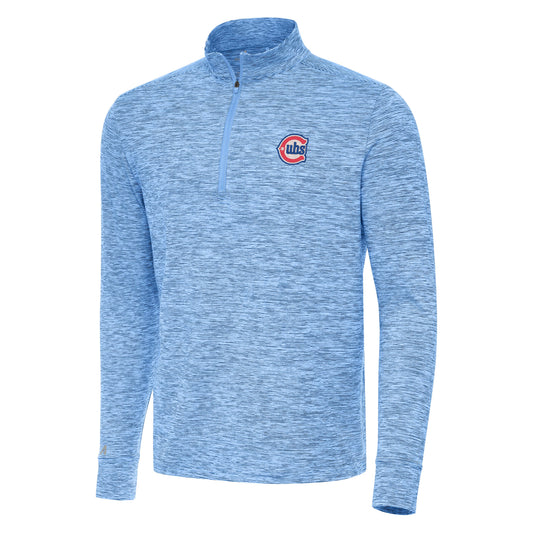 Men's Chicago Cubs Blue/White 2nd Alternate Antigua Cause 1/4 Zip Pullover - Pro Jersey Sports