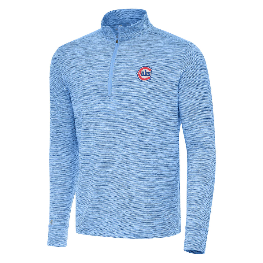 Men's Chicago Cubs Blue/White 2nd Alternate Antigua Cause 1/4 Zip Pullover - Pro Jersey Sports