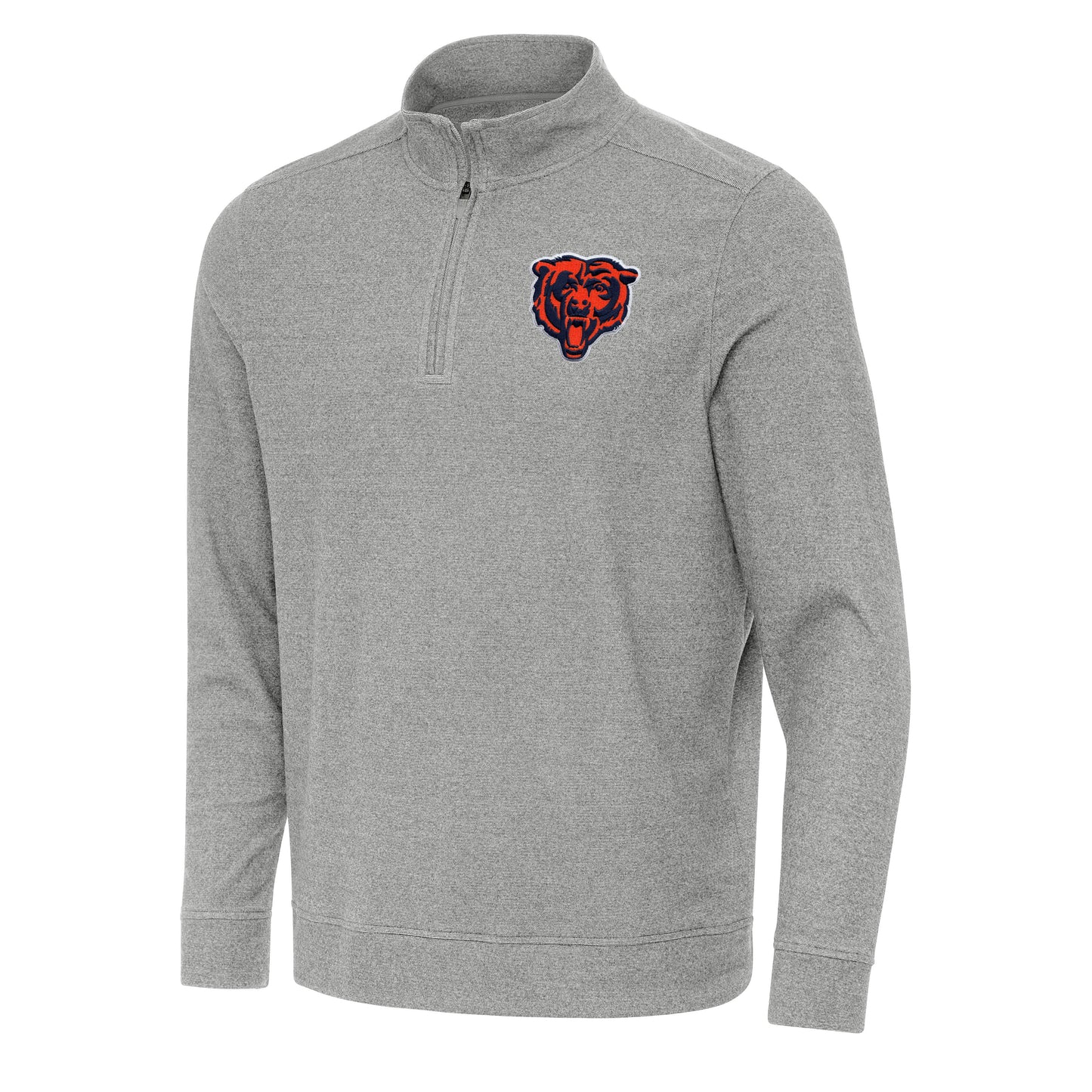 Men's Chicago Bears Antigua Heather Gray Subtle Quarter-Zip Top - Pro Jersey Sports