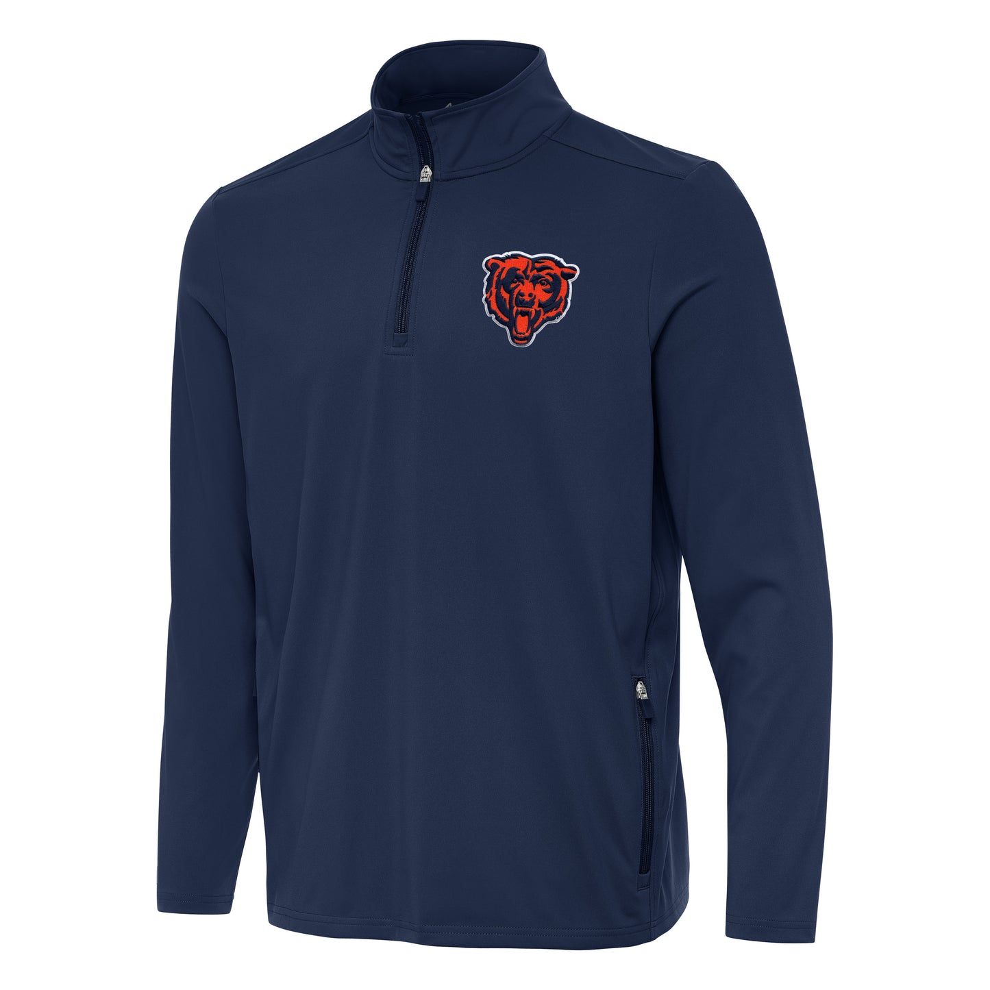 Men's Chicago Bears Antigua Navy Perilous 1/4 Zip Pullover Top - Pro Jersey Sports