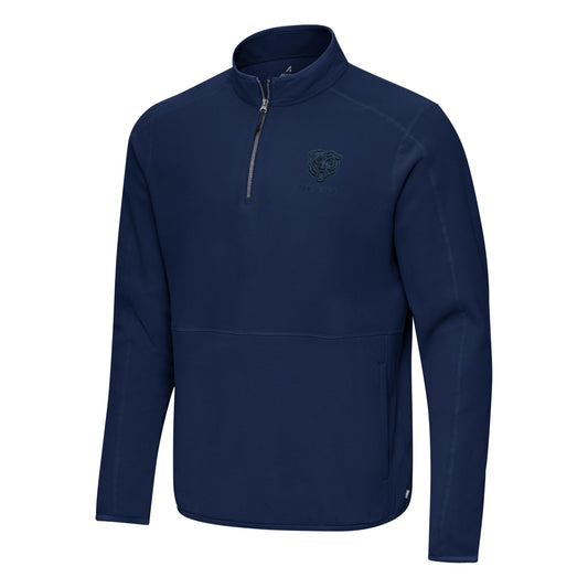 Men's Chicago Bears Antigua Navy Step-Up 1/4 Zip Fleece Pullover Top - Pro Jersey Sports