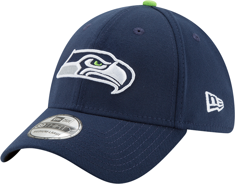 Mens Seattle Seahawks New Era Navy 39THIRTY Team Classic Flex Hat - Pro Jersey Sports