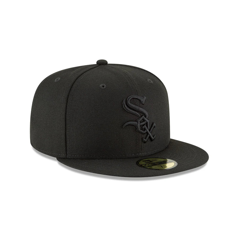 Mens Chicago White Sox New Era MLB Tonal Black on Black 59FIFTY Fitted Cap
