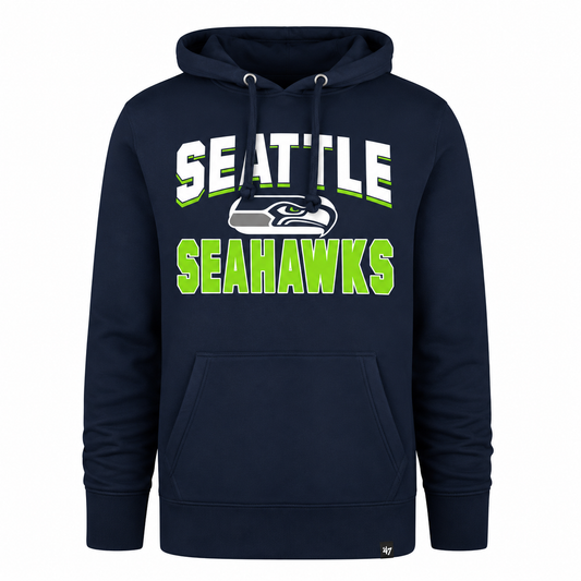 Men's Seattle Seahawks Light Navy Counter Strike Headline 47 Brand Hoodie