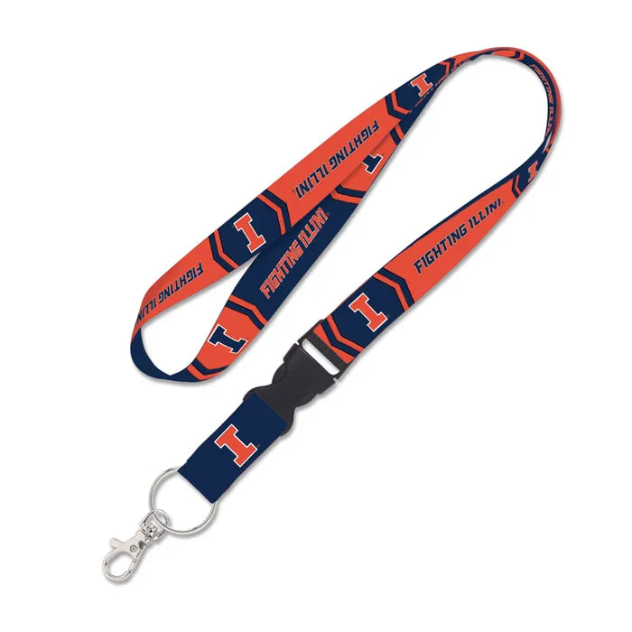 Illinois Fighting Illini Double Sided Lanyard With Detachable Buckle By Wincraft