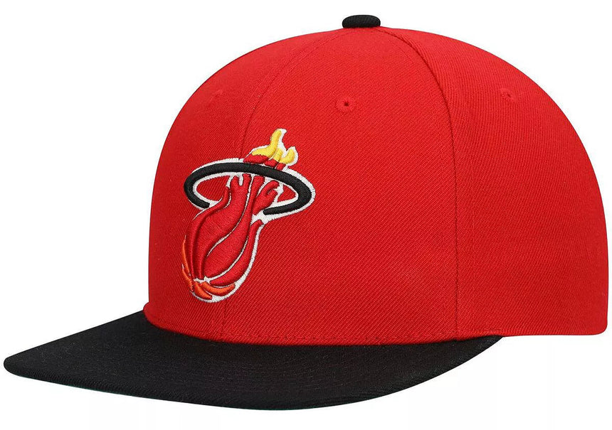 Men's Miami Heat Mitchell & Ness 2-Tone 2.0 Snapback Hat-Red/Black - Pro Jersey Sports