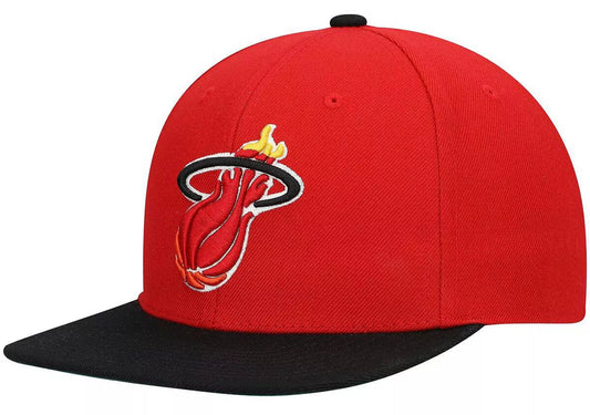 Men's Miami Heat Mitchell & Ness 2-Tone 2.0 Snapback Hat-Red/Black - Pro Jersey Sports