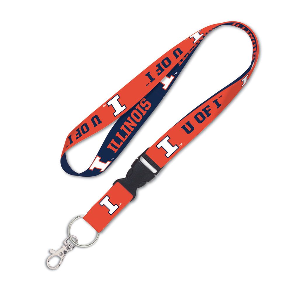 Illinois Fighting Illini Slogan Double Sided Lanyard With Detachable Buckle By Wincraft - Pro Jersey Sports