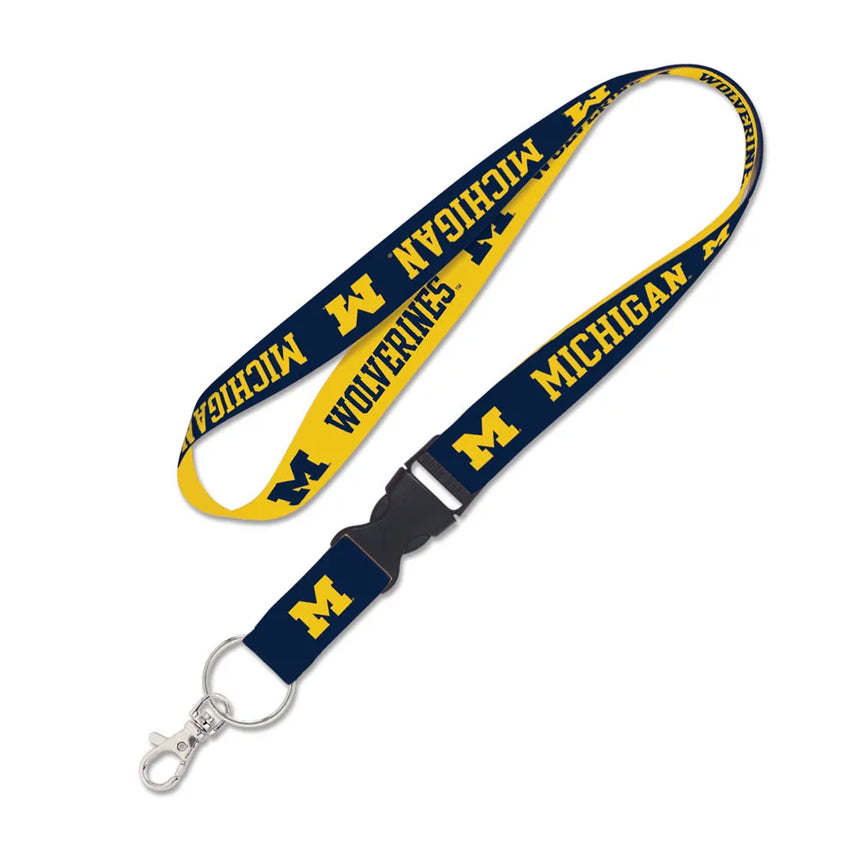 Michigan Wolverines Double Sided Lanyard With Detachable Buckle By Wincraft - Pro Jersey Sports