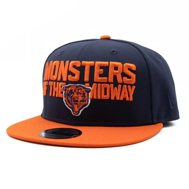 Chicago Bears New Era 2 Tone Navy Orange Monsters Of The Midway Adjustable Snapback Hat - Pro Jersey Sports