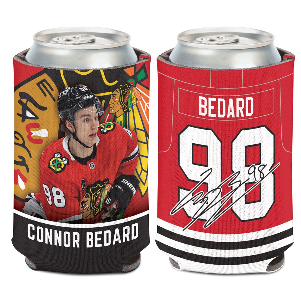 Connor Bedard Chicago Blackhawks 2 Sided 12 oz. Can Cooler By Wincraft - Pro Jersey Sports