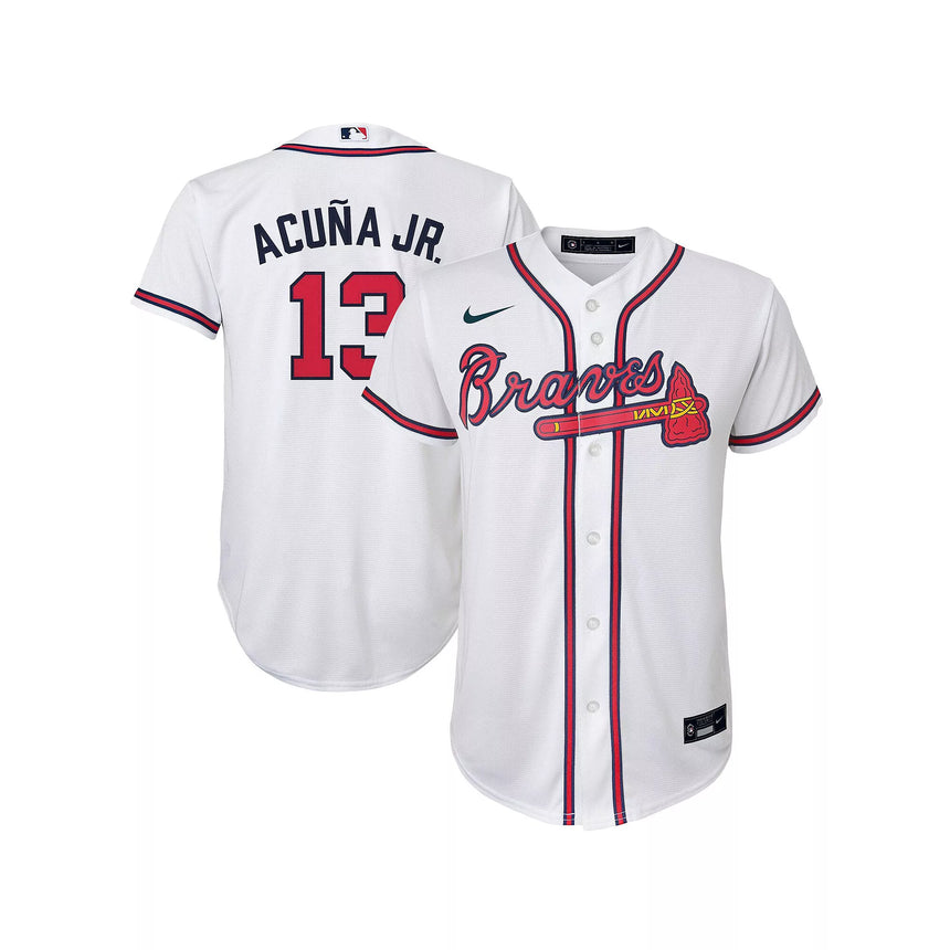 NIKE Youth Ronald Acuna Jr. Atlanta Braves White Home Replica Jersey - Pro Jersey Sports