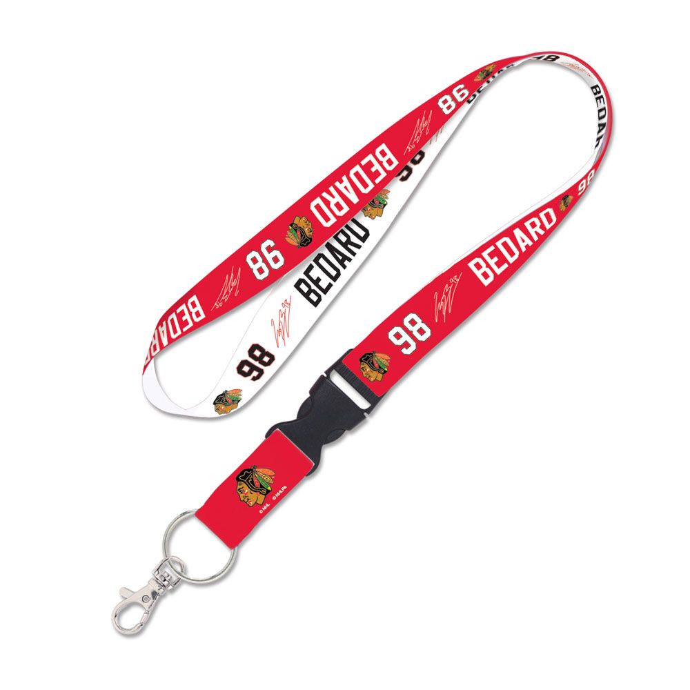 Chicago Blackhawks Connor Bedard Lanyard with Detachable - Pro Jersey Sports