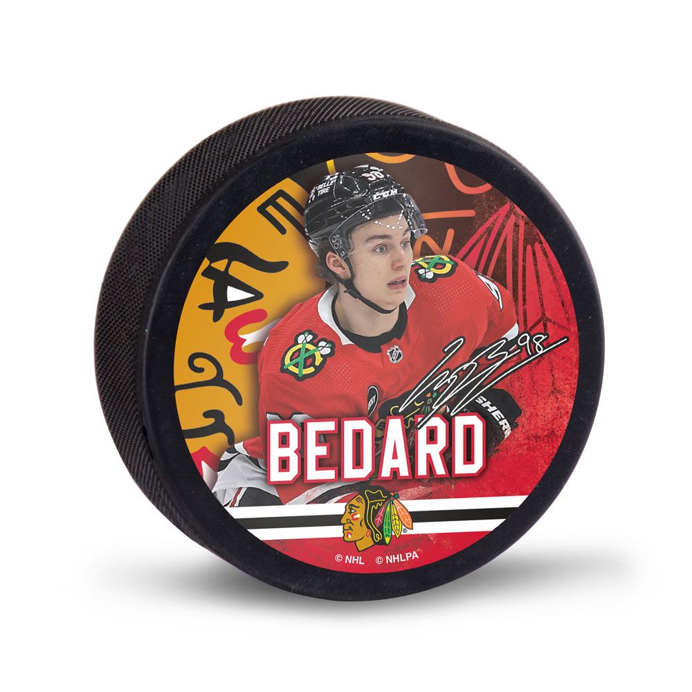 Connor Bedard Chicago Blackhawks Collectible Hockey Puck - Pro Jersey Sports