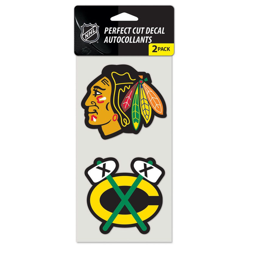 Chicago Blackhawks 2-Pack Perfect Cut Decal By Wincraft - Pro Jersey Sports