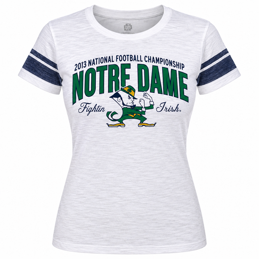 47 Brand Notre Dame Fighting Irish Ladies 2013 BCS National Championship Game Bound Game Time T-Shirt - White