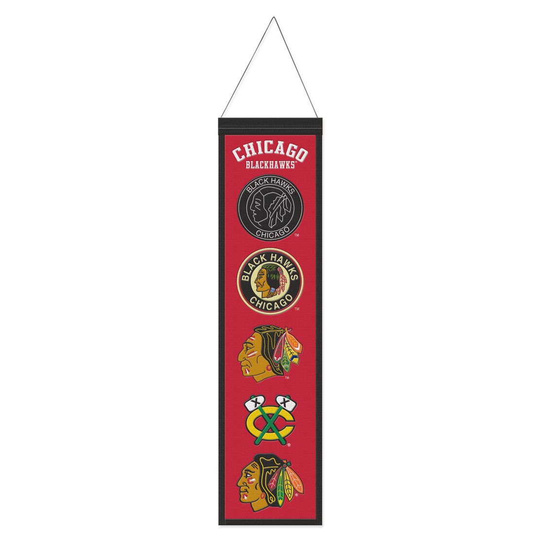 Chicago Blackhawks Evolution 8X32 Wool Banner - Pro Jersey Sports