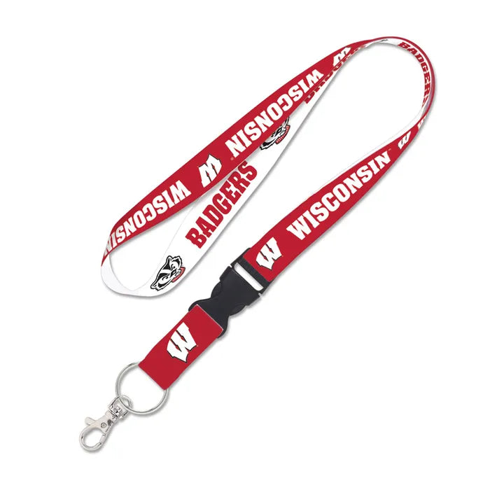 Wisconsin Badgers Double Sided Lanyard With Detachable Buckle By Wincraft - Pro Jersey Sports
