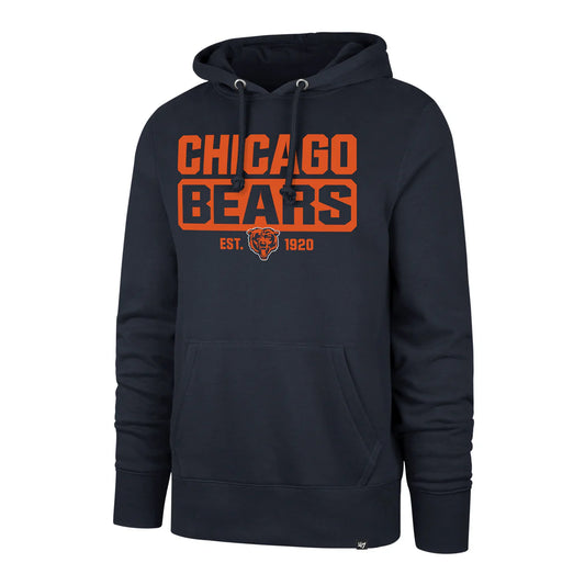 Men's Chicago Bears Box Out Fall Navy Headline Hoodie - Pro Jersey Sports