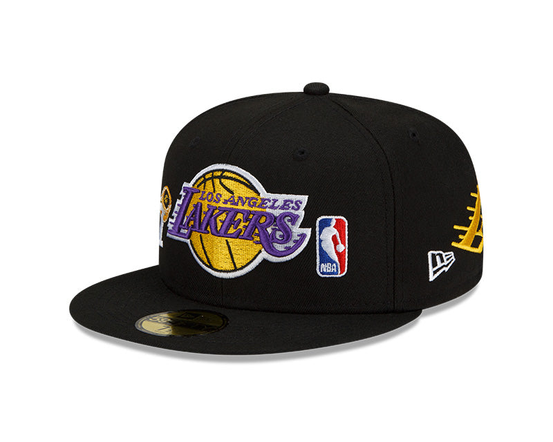 Los Angeles Lakers New Era Black 17x World Champions Count the Rings 59FIFTY Fitted Hat - Pro Jersey Sports