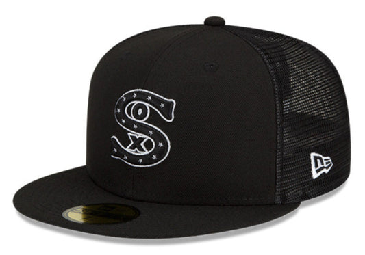 Chicago White Sox New Era Black 2023 Batting Practice Trucker 59FIFTY Fitted Hat - Pro Jersey Sports
