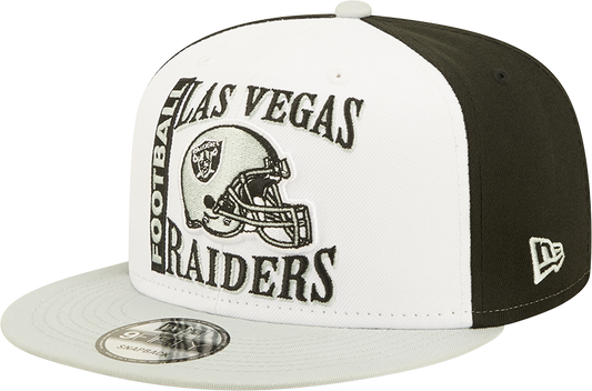 Las Vegas Raiders Raiders Historic Logo Retro Sport 3 Tone New Era 9FIFTY Snapback Hat
