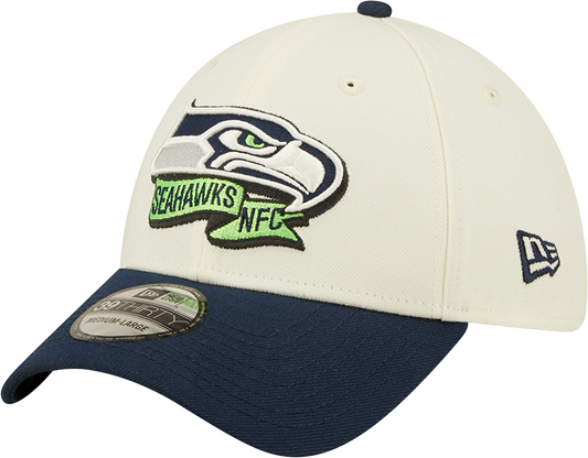 Men's Seattle Seahawks New Era Action Chrome/Navy 2022 Sideline 39THIRTY Flex Hat - Pro Jersey Sports