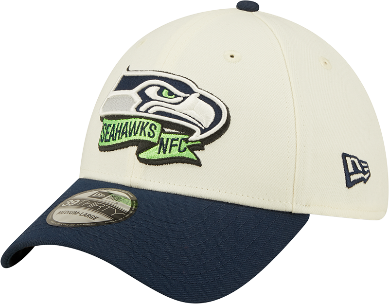 Men's Seattle Seahawks New Era Action Chrome/Navy 2022 Sideline 39THIRTY Flex Hat - Pro Jersey Sports