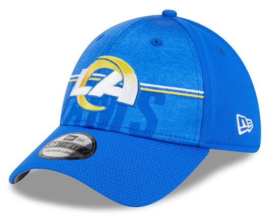 Men's Los Angeles Rams New Era NFL 2023 Training Camp Blue Primary Logo 39THIRTY Flex Fit Hat - Pro Jersey Sports