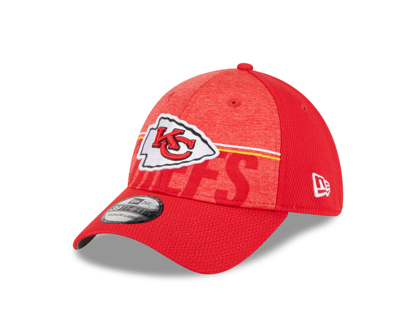 Men's Kansas City Chiefs New Era NFL 2023 Training Camp Red Primary Logo 39THIRTY Flex Fit Hat - Pro Jersey Sports
