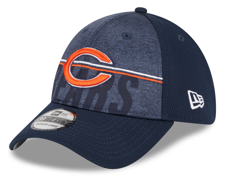 Men's Chicago Bears New Era NFL 2023 Training Camp Navy Primary Logo 39THIRTY Flex Fit Hat - Pro Jersey Sports