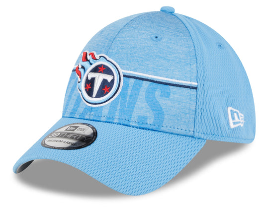 Men's Tennessee Titans New Era NFL 2023 Training Camp Blue Primary Logo 39THIRTY Flex Fit Hat - Pro Jersey Sports