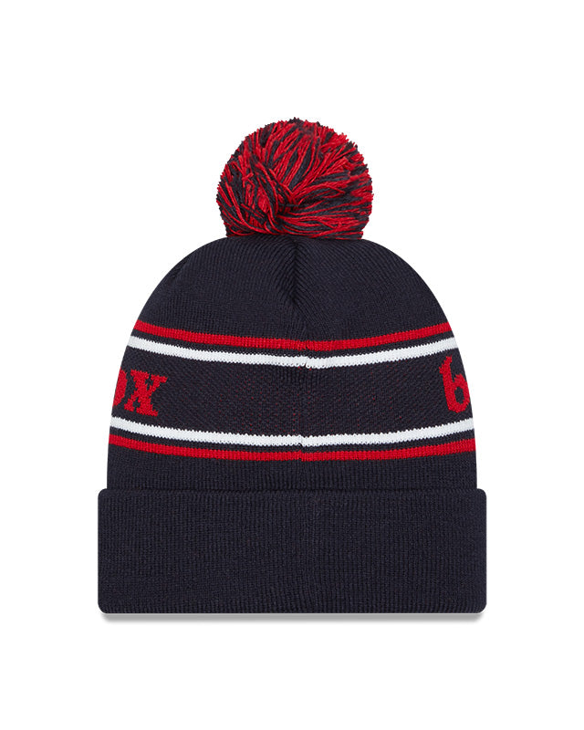 Boston Red Sox Navy New Era Marquee Cuffed Knit Hat with Pom - Pro Jersey Sports