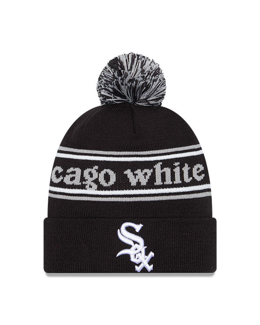 Chicago White Sox Black New Era Marquee Cuffed Knit Hat with Pom