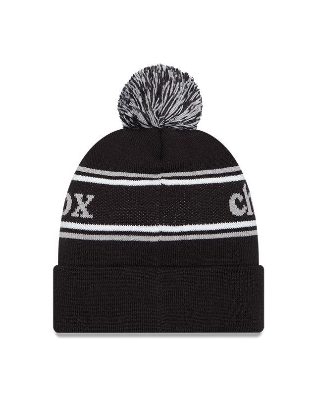Chicago White Sox Black New Era Marquee Cuffed Knit Hat with Pom - Pro Jersey Sports