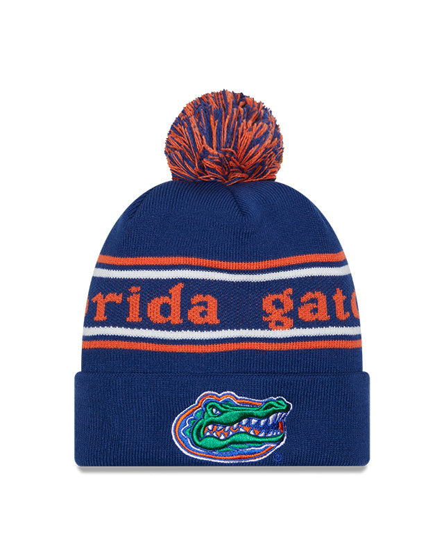 Florida Gators Royal New Era Marquee Cuffed Knit Hat with Pom - Pro Jersey Sports