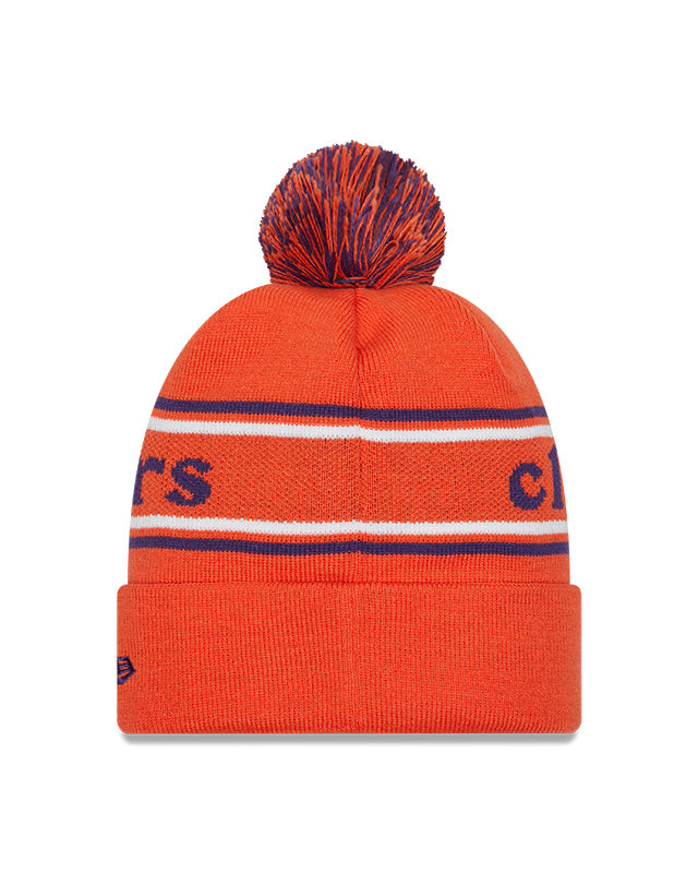 Clemson Tigers Orange New Era Marquee Cuffed Knit Hat with Pom - Pro Jersey Sports
