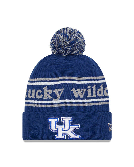 Kentucky Wildcats Blue New Era Marquee Cuffed Knit Hat with Pom