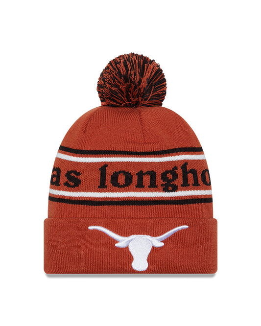 Texas Longhorns Burnt Orange New Era Marquee Cuffed Knit Hat with Pom
