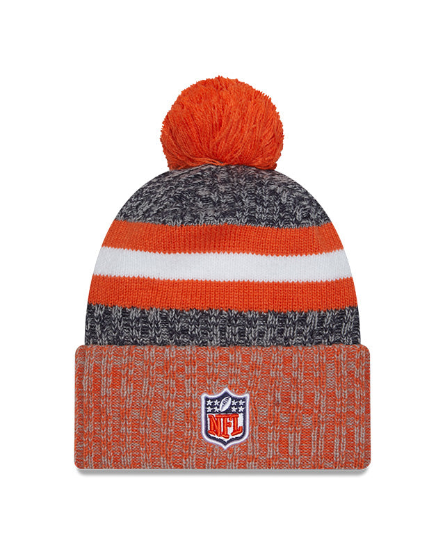 Men's Chicago Bears New Era Orange 2023 Sideline Cuffed Knit Hat With Pom - Pro Jersey Sports