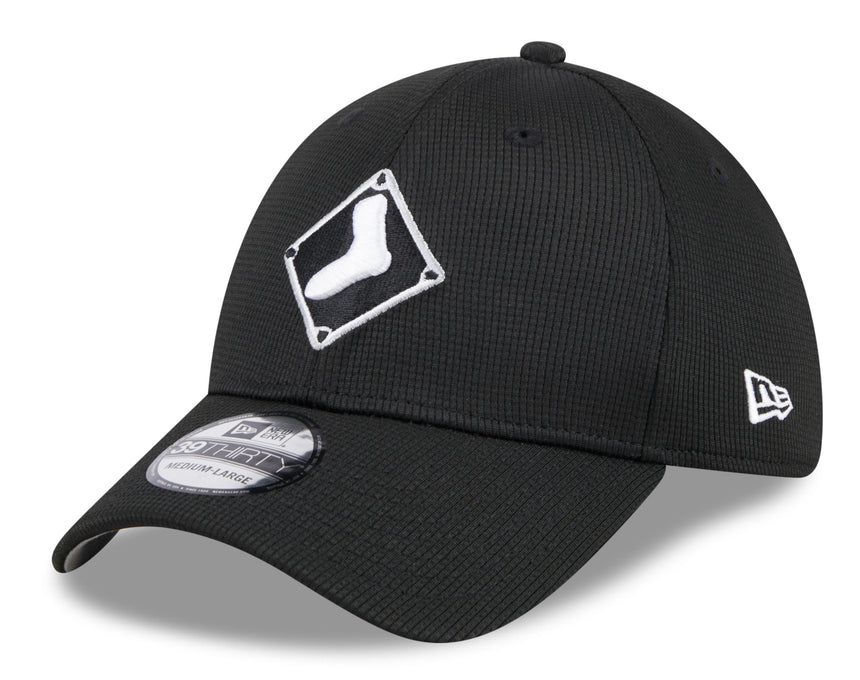 Men's Chicago White Sox New Era 2025 Batting Practice Black 39THIRTY Flex-Fit Hat - Pro Jersey Sports