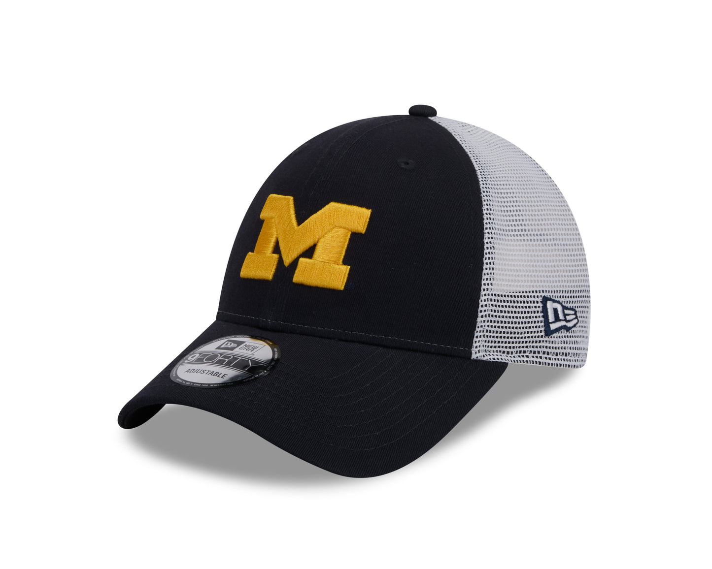 Michigan Wolverines New Era Navy/White Trucker 9FORTY Adjustable Hat - Pro Jersey Sports