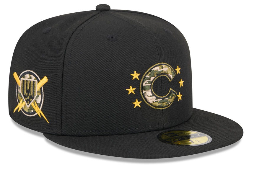 Chicago Cubs New Era 2024 MLB Armed Forces Day On-Field Black 59FIFTY Fitted Hat - Pro Jersey Sports