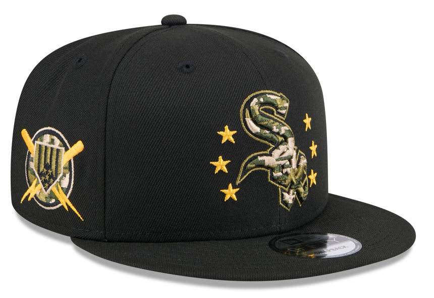 Chicago White Sox New Era 2024 MLB Armed Forces Day Black 9FIFTY Snapback Adjustable Hat - Pro Jersey Sports