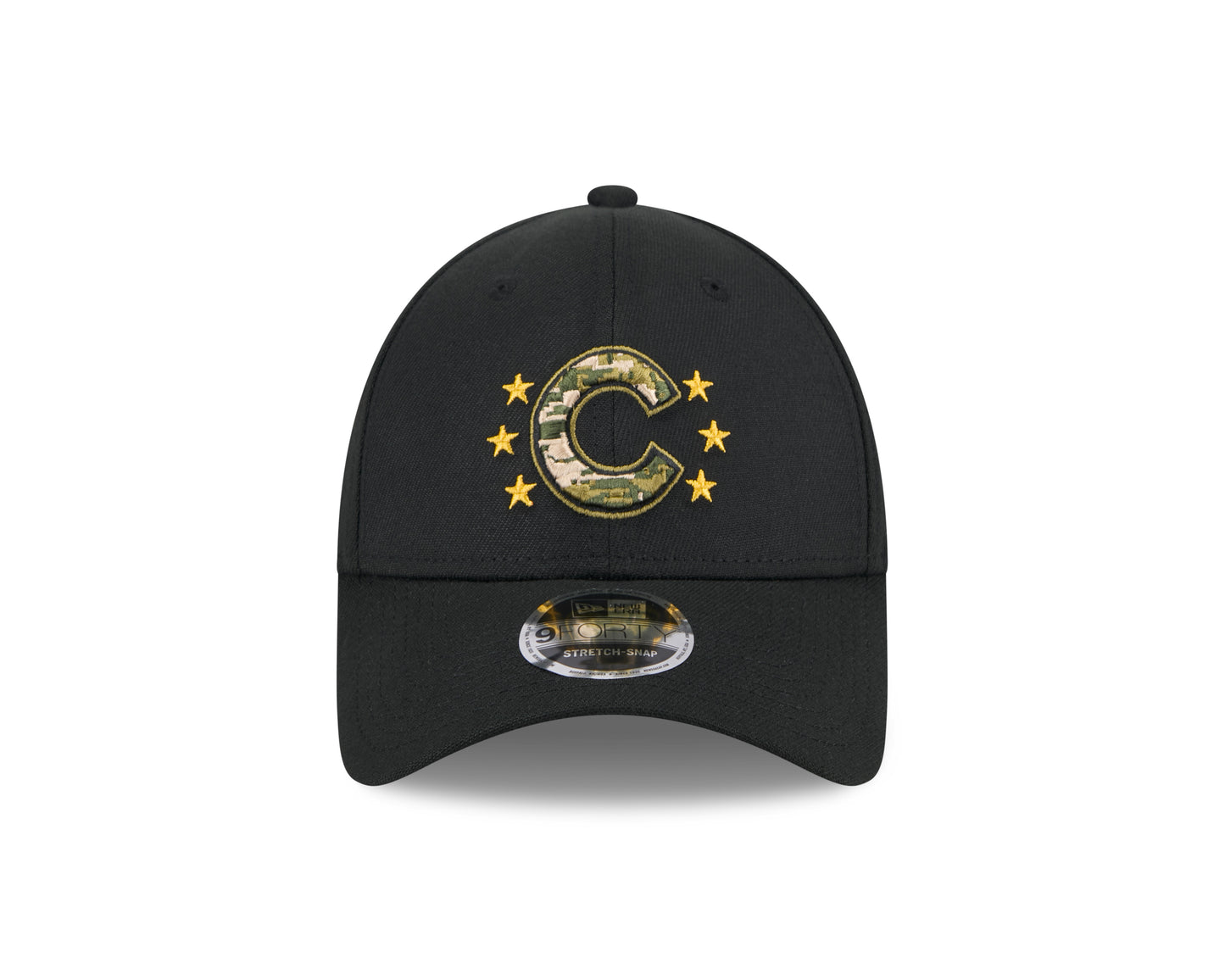 Chicago Cubs New Era 2024 MLB Armed Forces Day Black 9FORTY Adjustable Hat